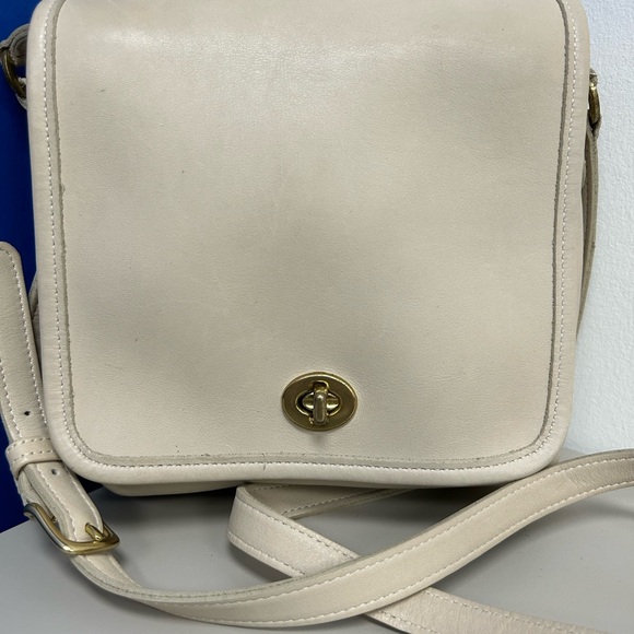 Coach Vintage Leather Beige Compact Pouch Crossbody - Picture 5 of 6